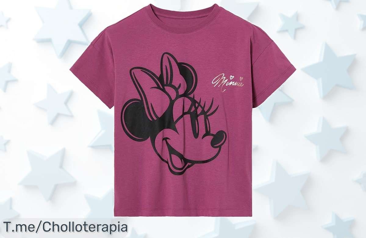 Camiseta júnior Minnie Mouse: Un super chollo con aberturas laterales que hará brillar a tu pequeño fan. ¡Compra ahora y no te quedes sin esta oferta única!