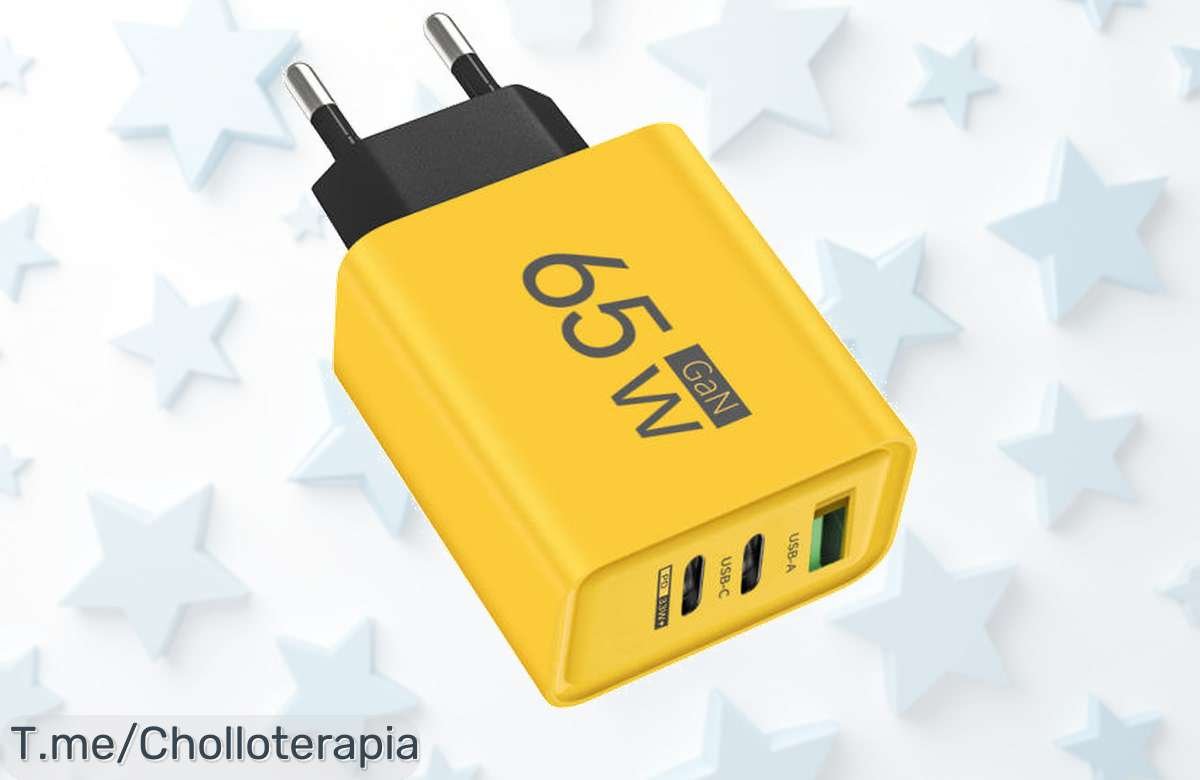 Cargador Rápido GaN Tipo C: ¡Conéctate a la velocidad de la luz! 3 Puertos USB para toda tu familia, super chollo que no puedes dejar pasar. ¡Compra ya, stock limitado!