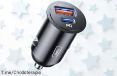 Cargador de coche rápido 60W a precio loco, carga tu móvil en un abrir y cerrar de ojos No te pierdas este ofertón limitado, ¡aprovecha el cupón ya!
