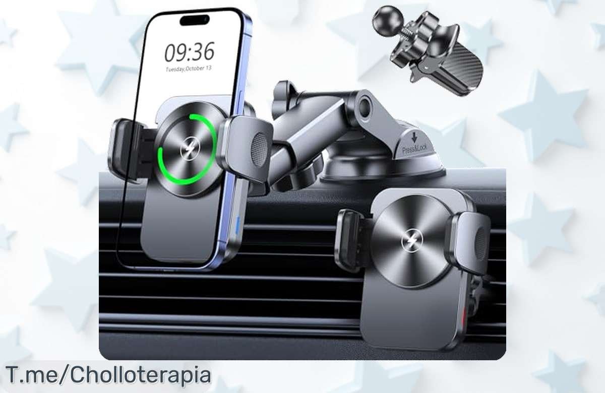 Cargador inalámbrico MagSafe para coche a precio loco, carga rápida de 15W y soporte magnético rotatorio ¡No te pierdas este ofertón antes que se agote!