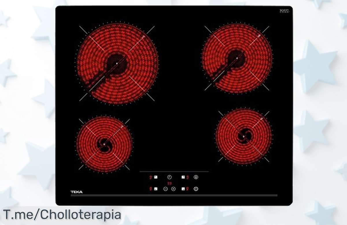 Cocina como un chef con la Teka TZ 6415: ¡4 fuegos, control táctil y cronómetro para recetas perfectas! Super chollo que se agota rápido; no lo dejes escapar.