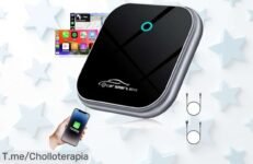 Conéctate al futuro con el adaptador CarPlay inalámbrico, controla todo con tu voz y transforma tus viajes en algo increíble ¡Aprovecha este ofertón antes de que se acabe!