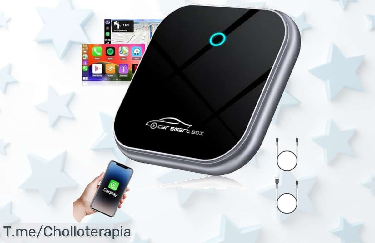 Conéctate al futuro con el adaptador CarPlay inalámbrico, controla todo con tu voz y transforma tus viajes en algo increíble. ¡Aprovecha este ofertón antes de que se acabe!