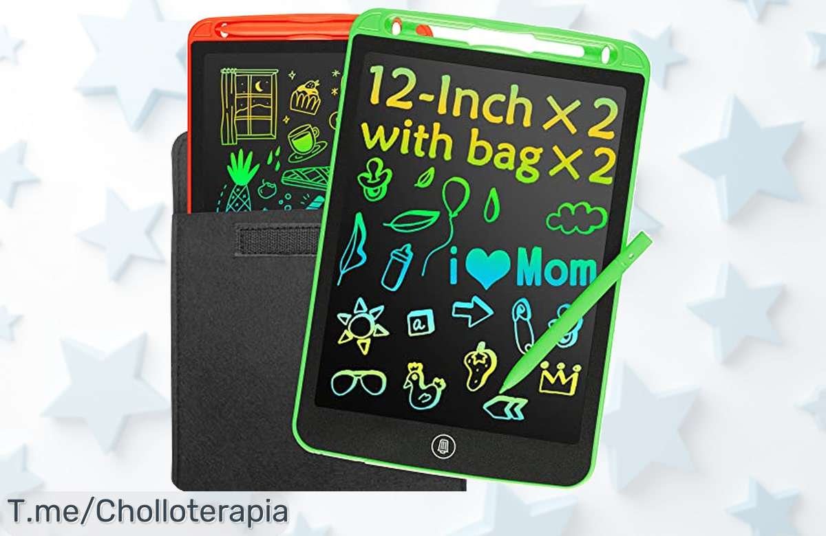 Consigue ahora las 2 Tabletas de Escritura LCD de 12 Pulgadas a un precio loco, con diversión ilimitada para los peques. ¡Oferta limitada, actúa ya y no te quedes sin ellas!