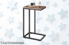 Consigue la mesa auxiliar de tus sueños con estilo industrial y fácil montaje a un precio loco, ¡aprovecha este ofertón antes de que se agote!