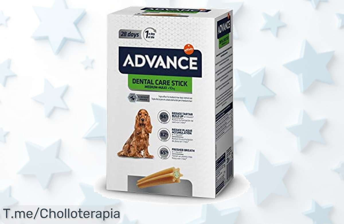 Cuida la sonrisa de tu perro con Advance Snacks Dental Care: ¡menos sarro y aliento fresco en solo 1 mes! Super chollo, oferta única limitada, actúa ya por el bienestar de tu peludo.