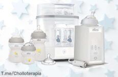 Descubre el Chicco Starter Set: ¡Biberones para todas las edades y un esterilizador que elimina gérmenes! Aprovecha este ofertón antes de que se agote, tu bebé lo merece