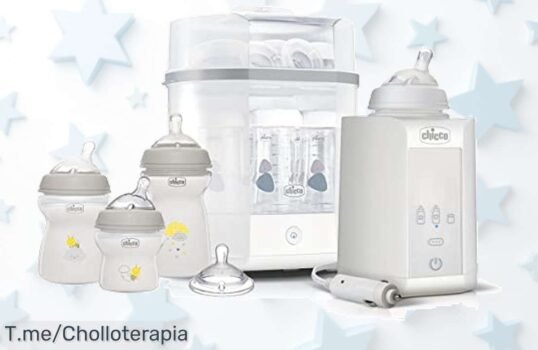 Descubre el Chicco Starter Set: ¡Biberones para todas las edades y un esterilizador que elimina gérmenes! Aprovecha este ofertón antes de que se agote, tu bebé lo merece