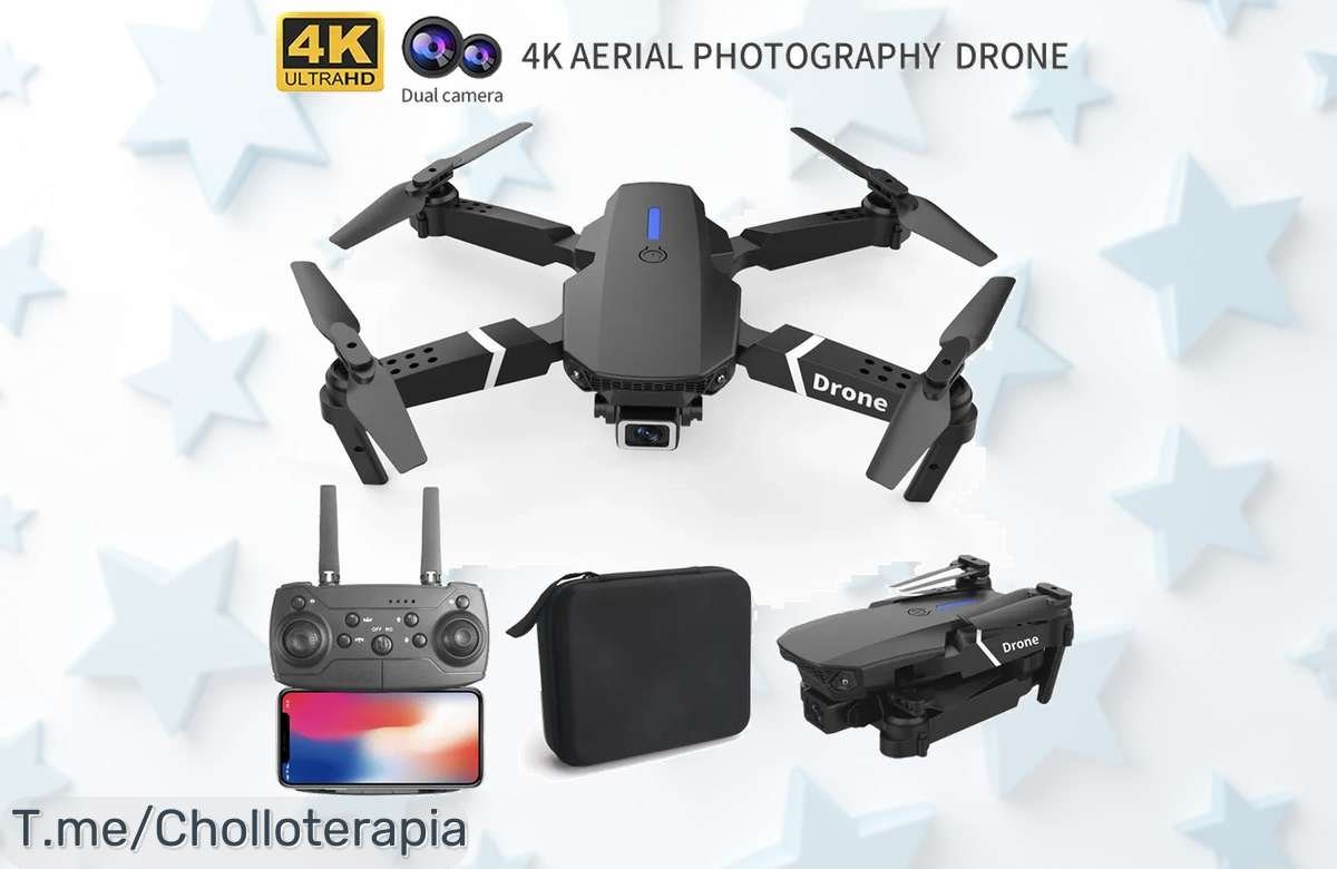 Descubre el Dron E88 4K a un precio loco: captura momentos únicos desde el cielo con su cámara HD y diseño plegable. ¡Actúa rápido antes de que se agoten!