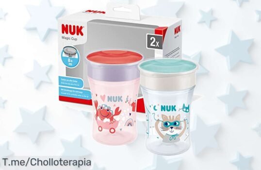 Descubre el NUK Magic Cup: el vaso antiderrame que encanta a los peques con flujo perfecto Super chollo de 2 unidades, ¡aprovecha antes de que se agote!
