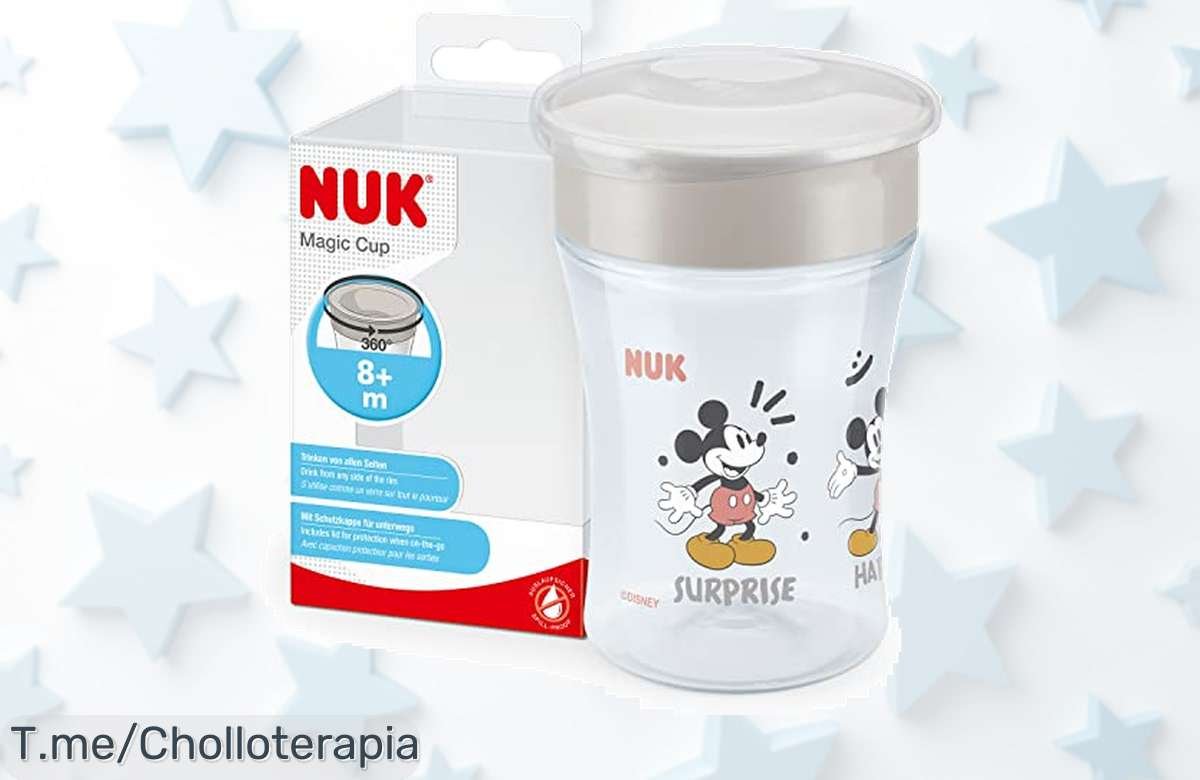 Descubre el NUK Magic Cup, el vaso antiderrame que todos aman; disfruta de su diseño 360° y cierre automático. ¡Aprovecha esta oferta limitada y compra ya!