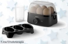 Descubre el Philips Cuece Huevos Serie 3000, cocina hasta 6 huevos perfectos en minutos y sorprende a tu familia ¡Aprovecha este ofertón único antes de que se acabe!