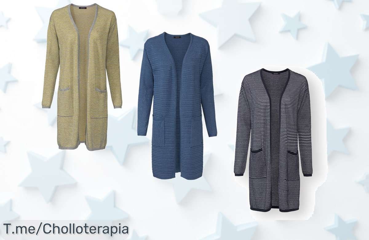 Descubre el cárdigan largo que todas desean: bolsillos increíbles y a un precio loco. Aprovecha este super chollo, ¡la oportunidad es única y se va volando!