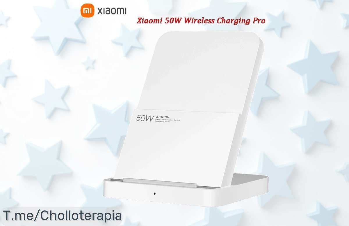 Descubre el cargador inalámbrico vertical Xiaomi de 50W: ¡carga rápida y refrigerado por aire! Oferta limitada que volará, no te quedes sin el tuyo, actúa ya.