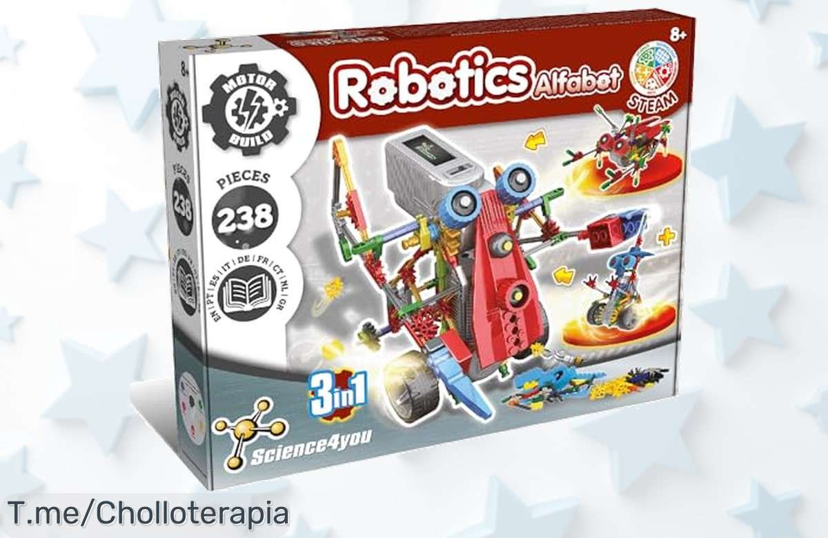 Descubre el increíble Alfabot: ¡238 piezas para construir tu propio robot y aprender jugando! No pierdas este super chollo, solo por tiempo limitado. ¡Compra ahora!