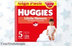 Descubre el ofertón de Huggies Little Movers: pañales ultra cómodos que mantienen a tu bebé seco hasta 12 horas ¡La felicidad y confort que merece están a solo un clic!