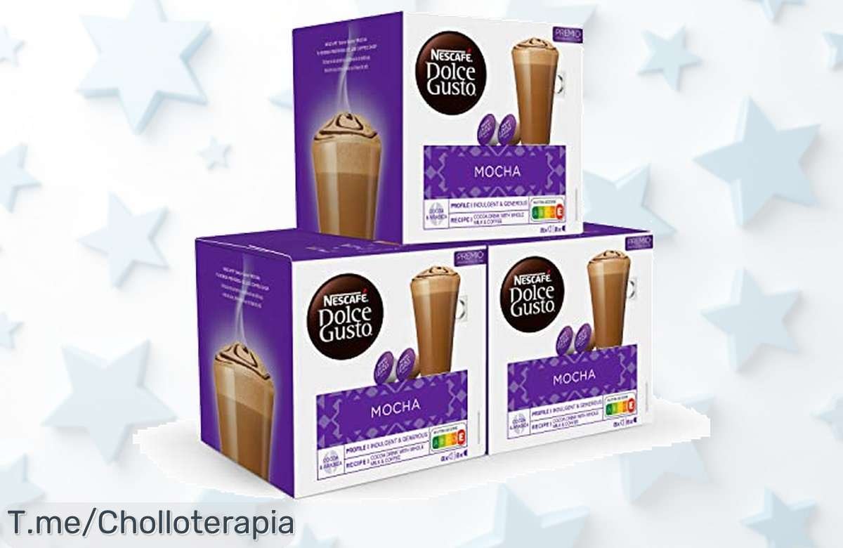 Descubre el ofertón de NESCAFÉ Dolce Gusto Mocha: 48 cápsulas de pura delicia con acceso a más de 30 recetas. ¡Aprovecha esta ganga antes que se agote!