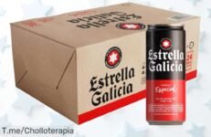 Descubre el ofertón del día: 24 latas de Cerveza Estrella Galicia Especial a un precio loco; ¡haz que cada sorbo sea inolvidable! Compra ya antes de que se agote