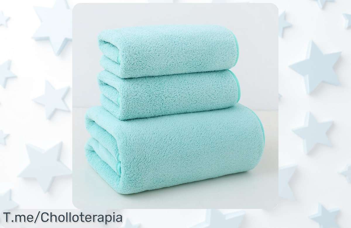 Descubre el ofertón del día: Toallas de baño terciopelo coral, súper absorbentes y perfectas para fitness y spa. ¡Apresúrate, estas ofertas vuelan!