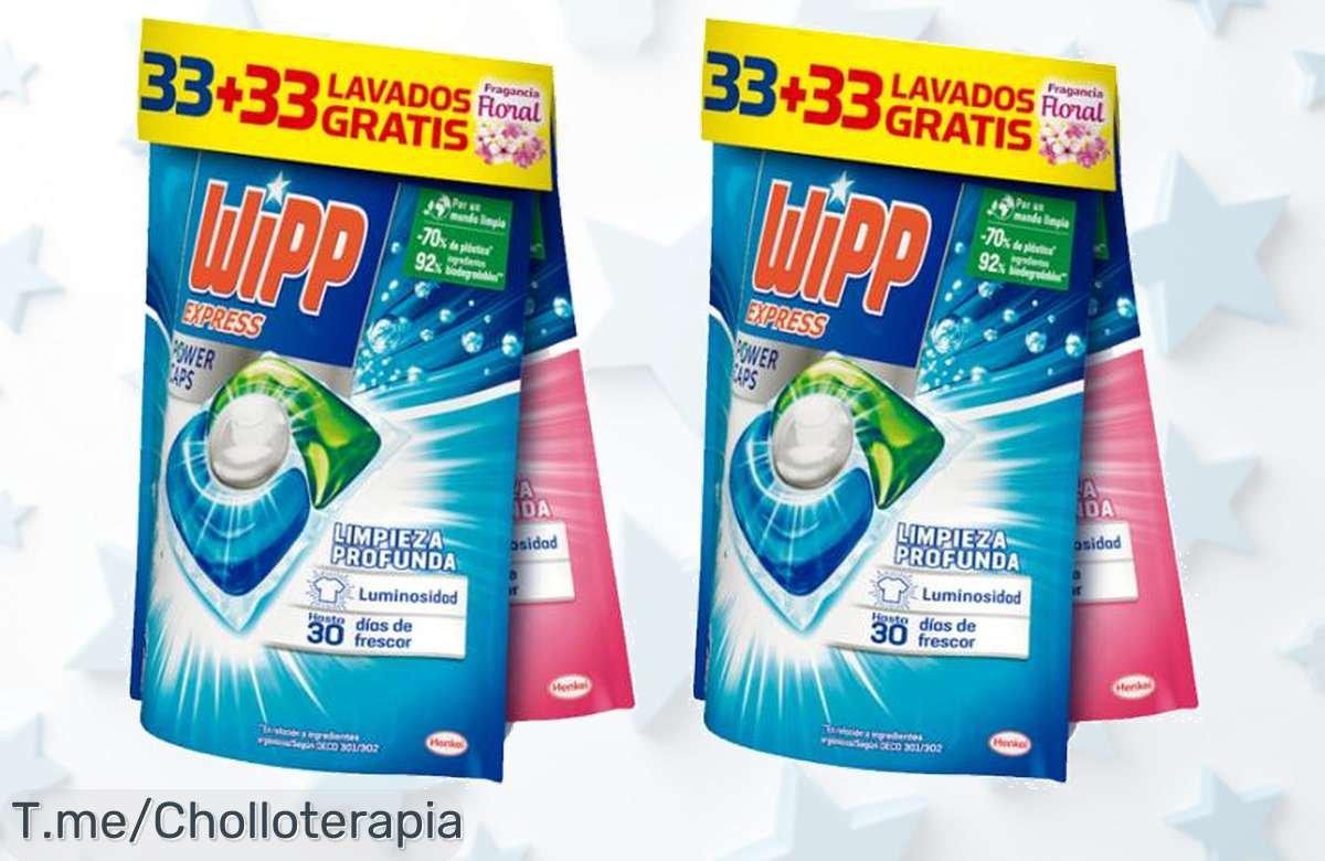 Descubre el pack WIPP Express Power Caps: 33 limpiezas profundas por un precio loco. Tu ropa lo merece, ¡aprovéchalo antes de que se acabe esta oferta única!