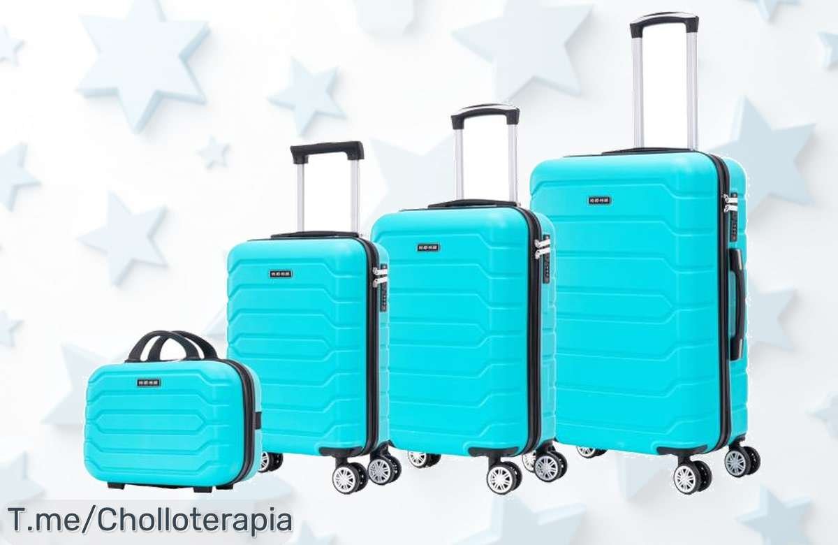 Descubre el set de maletas elegantes y ligeras con cerradura numérica, un super chollo que hará tus viajes más fáciles. ¡Compra ya este ofertón antes que se acabe!