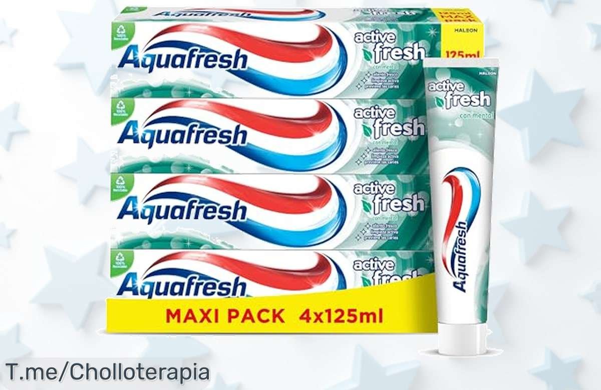 Descubre el super chollo de Aquafresh Active Fresh: limpieza activa y sonrisa radiante todo el día. ¡No te quedes sin tu pack, oferta única y limitada!