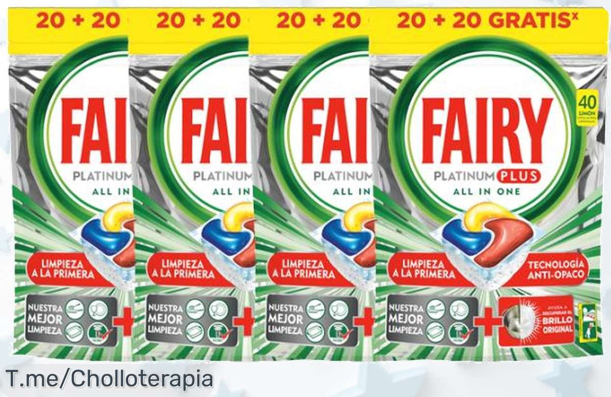 Descubre el super chollo de Fairy: 160 pastillas lavavajillas en un pack 2×1, limpieza profunda y aroma a limón. ¡Hazlo brillar ya con esta oferta limitada!
