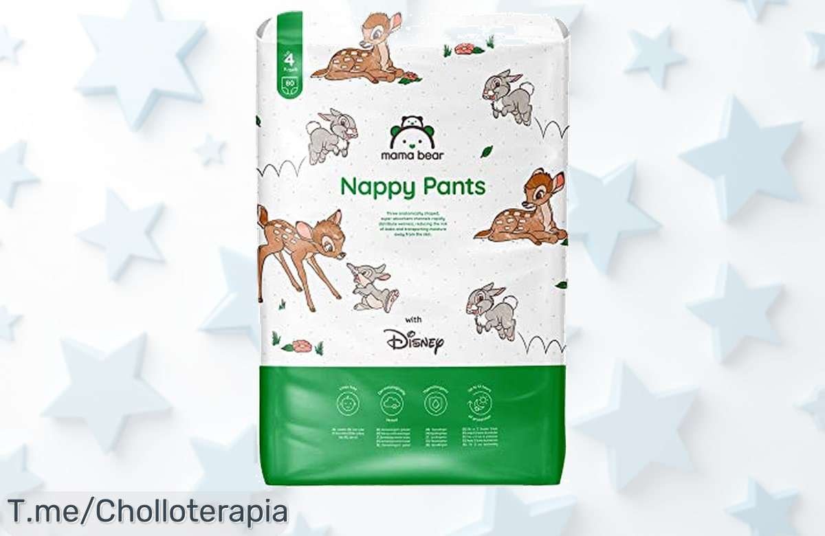 Descubre el super chollo de pañales braguita Mama Bear de Disney: ¡protección nocturna por 12 horas y cambio divertido! No te pierdas este ofertón, ¡compra ahora antes que se agoten!