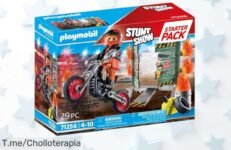 Descubre el super chollo del PLAYMOBIL Starter Pack: diversión increíble con Moto de Stuntshow y Pared de Fuego ¡Aprovecha este ofertón antes que se acabe!
