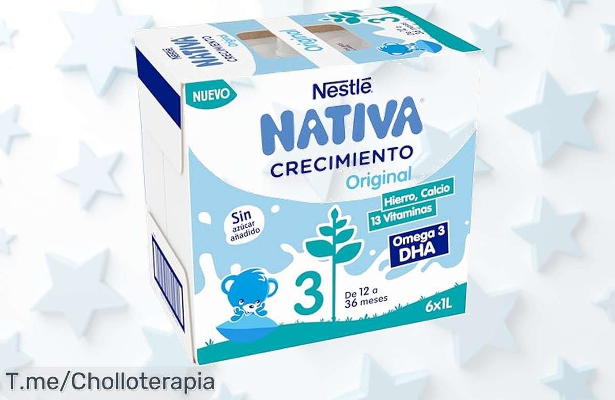 Descubre el super chollo del mes: Leche de crecimiento NESTLÉ NATIVA, sin azúcar y deliciosa. Potencia su desarrollo con Omega 3 DHA. ¡Actúa ya y aprovecha esta oferta limitada!