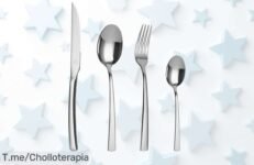 Descubre el super chollo en cubiertos Mr Spoon: 24 piezas de acero inoxidable que deslumbran y dan clase a tu mesa Oferta limitada, ¡hazte con el tuyo ya!