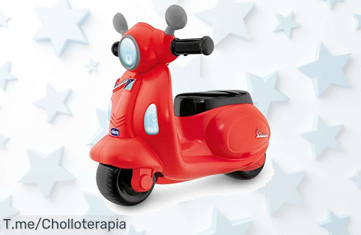 Descubre la Moto Correpasillos Chicco Vespa Primavera, con luces y sonidos que encantan a tus peques. Aprovecha este ofertón limitado antes de que se agote y hazles felices ya mismo.