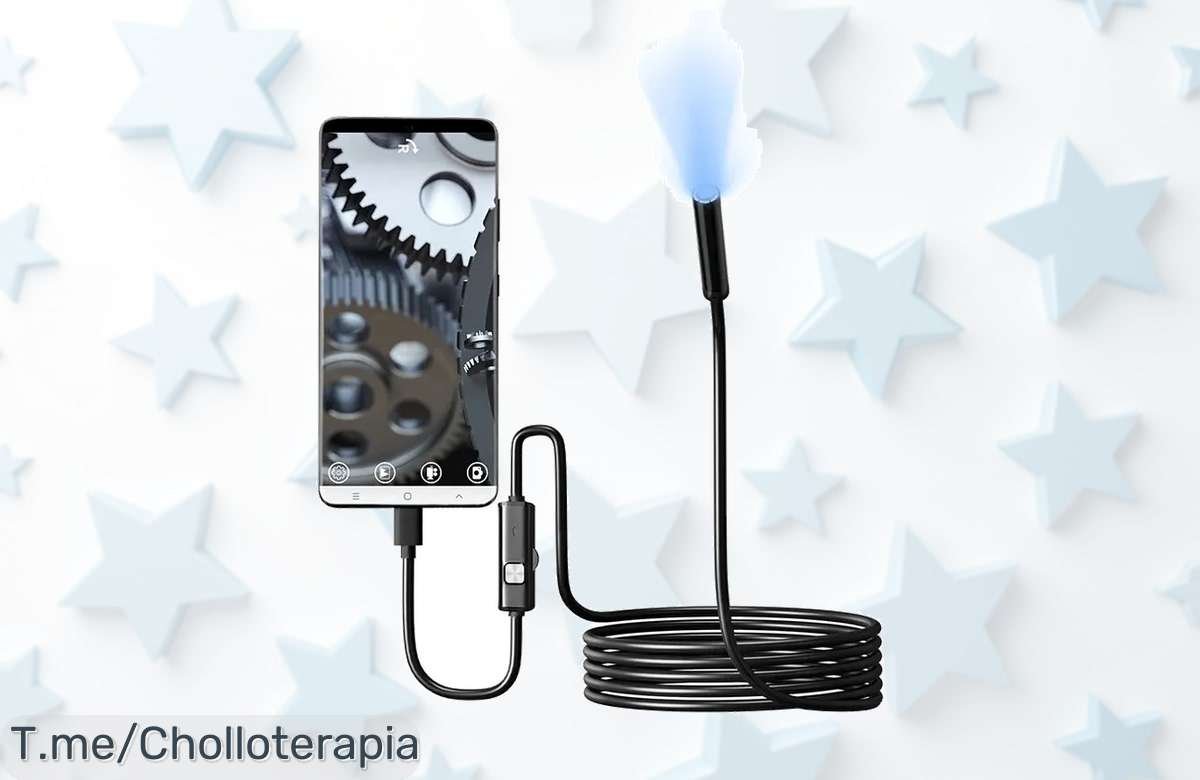 Descubre la cámara endoscópica TYPEC de 7mm con luz LED ajustable, perfecta para explorar lo invisible. ¡Super chollo limitado que no querrás perderte!