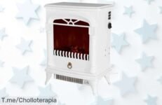 Descubre la chimenea eléctrica de 1950 W con efecto llamas emuladas a un precio loco, trae calidez a tu hogar y aprovecha este ofertón limitado antes que se agote