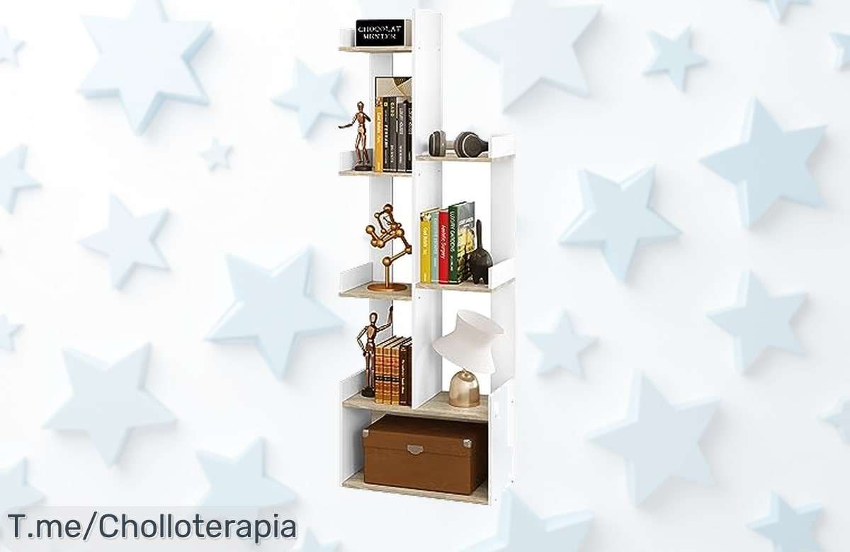 Descubre la estantería en forma de árbol, un super chollo con 8 compartimentos para tus libros. Dale estilo a tu hogar y organiza todo ¡Aprovecha este ofertón antes que se agote!