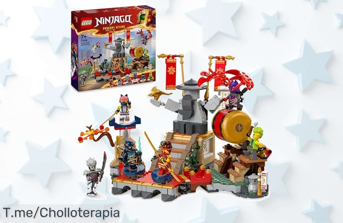 Descubre la increíble Arena de Batalla Ninjago con 6 minifiguras, un super chollo que garantiza diversión épica. ¡No esperes más y hazlo tuyo antes de que se agote!