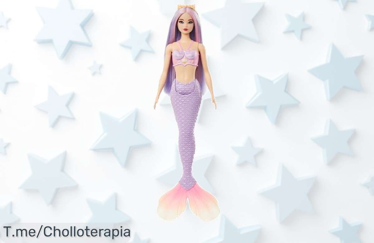Descubre la magia de Barbie Sirena con cabello vibrante, un super chollo que desatará la imaginación de tus peques. ¡Aprovecha esta oferta única y añádela ya!