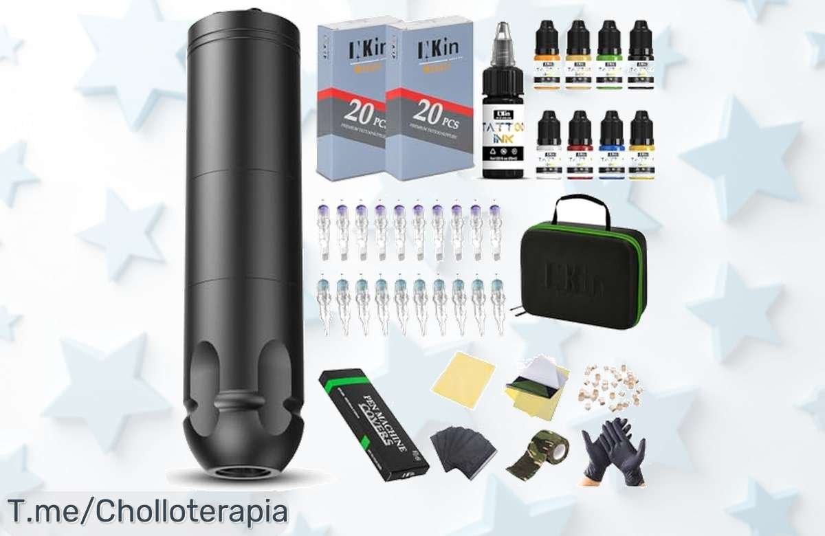 Descubre la maquinita de tatuar INKin: potente y ligera con batería de larga duración, ¡llévate un kit completo a precio loco! Oferta limitada, actúa ya y crea arte hoy mismo.