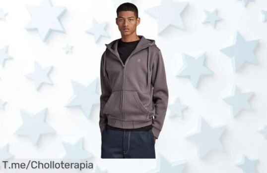 Descubre la sudadera GSTAR Premium que te hará destacar con su estilo moderno y cómodo bolsillo ¡No te pierdas este super chollo, compra antes de que se agote!