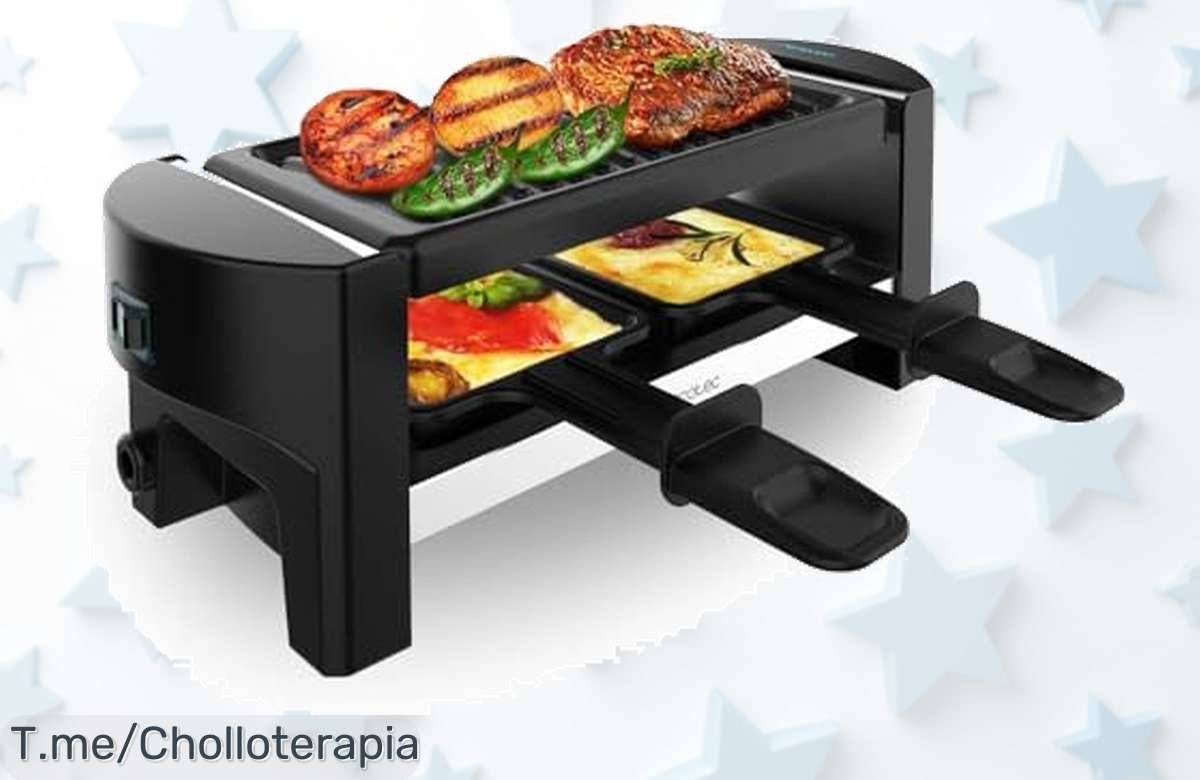 Despierta al chef que llevas dentro con la Cecotec Raclette Cheese&Grill, ¡350W de pura potencia y una oferta única que no te puedes perder! Hazla tuya ya antes de que se agote.