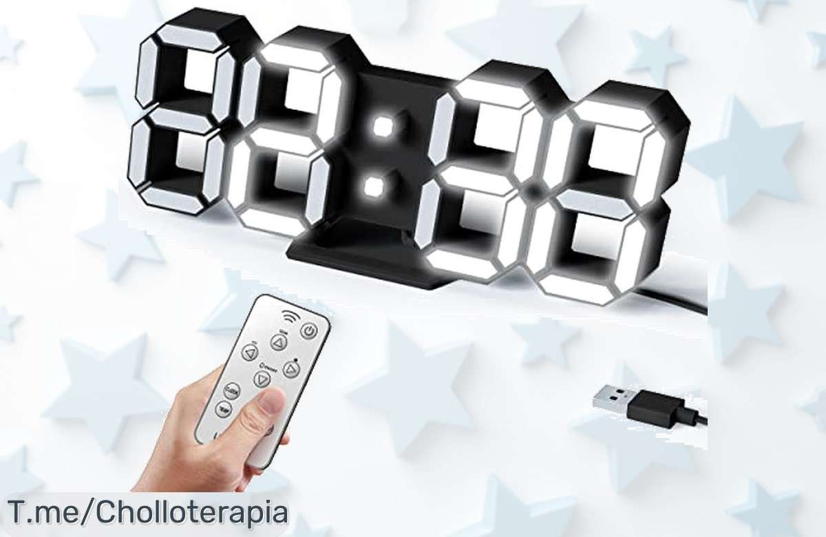 Despierta con estilo al mejor precio loco: Reloj despertador LED 3D elegante y funcional, mejora tu espacio con este ofertón único. ¡Compra ahora antes que se agote!