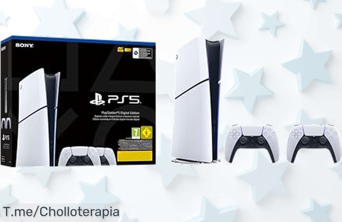Despierta tu pasión por el gaming con la Playstation 5 Slim y dos mandos Dualsense, una experiencia única que no podrás dejar escapar. ¡Aprovecha este super chollo antes de que se agote!