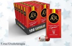 Disfruta del café de tus sueños con L'OR Espresso Maranello: ¡100 cápsulas 100% Arábica a un precio loco! Siente el placer en cada sorbo y no te pierdas este ofertón limitado