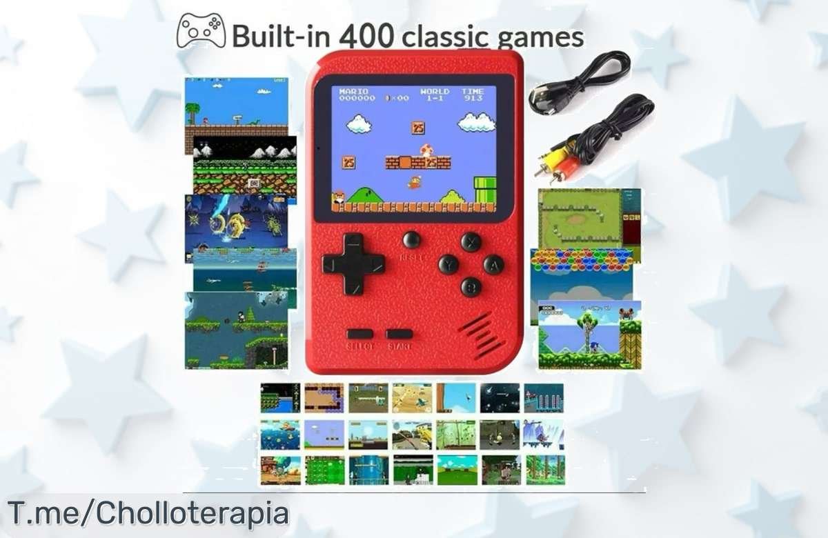 Diviértete a lo grande con la consola retro de mano: 400 juegos y conexión a TV en un super chollo que no puedes dejar escapar. ¡Corre, esta oferta única se acaba ya!