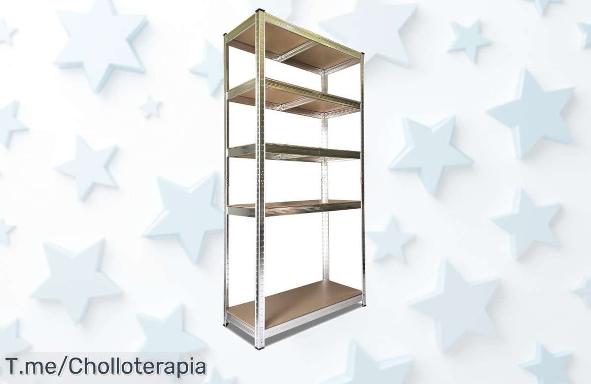 Estantería Metálica Galvanizada Nyana Home: Soporta hasta 875 kg en 5 baldas, perfecta para cualquier lugar. ¡No te pierdas este ofertón limitado, hazla tuya ya!