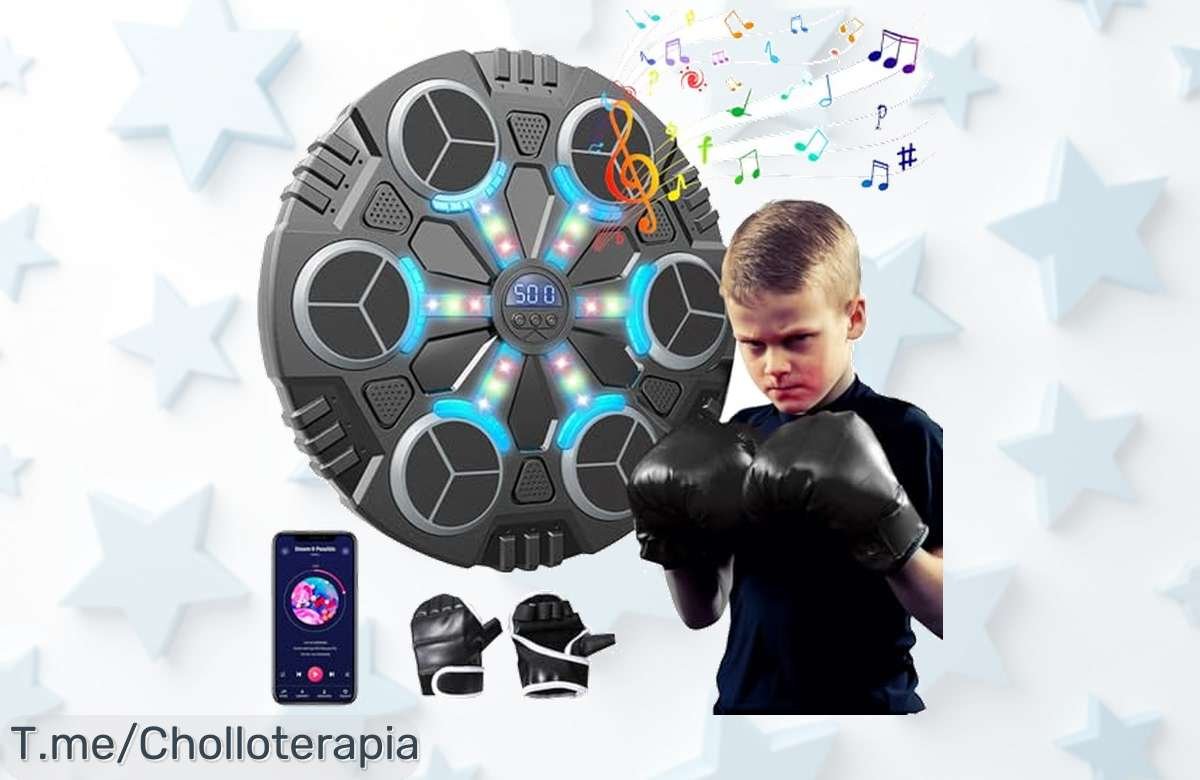 Haz que el entrenamiento sea un juego con la Máquina de Boxeo Musical: ¡Guantes incluidos y 3 velocidades para todos! Aprovecha este super chollo antes de que se agote.