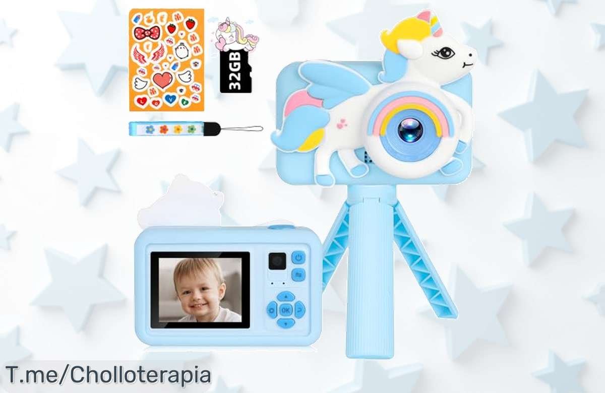 Haz que tus peques capturen recuerdos únicos con esta cámara digital infantil 1080P, diversión asegurada a un precio loco. ¡No te quedes sin la tuya, oferta limitada!