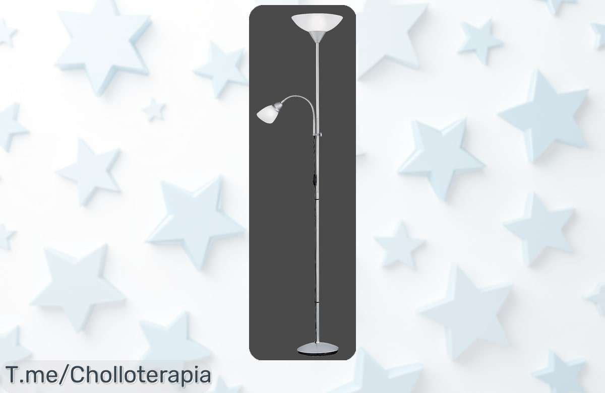 Ilumina tu hogar con la espectacular lámpara de pie Reality R439387 en color Titán, ¡aprovecha este ofertón y transforma tus espacios antes de que se acabe!