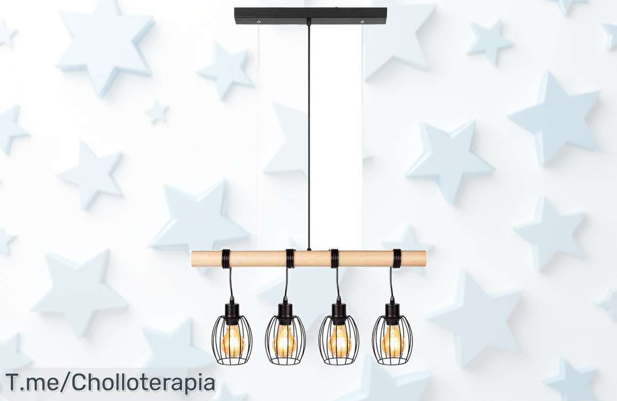Lámpara LED Colgante de Madera: Atrapa Este Ofertón Único y Ilumina Tu Hogar Con Estilo. ¡No Dejes Pasar Este Chollo, Compra Ahora Antes Que Se Agote!