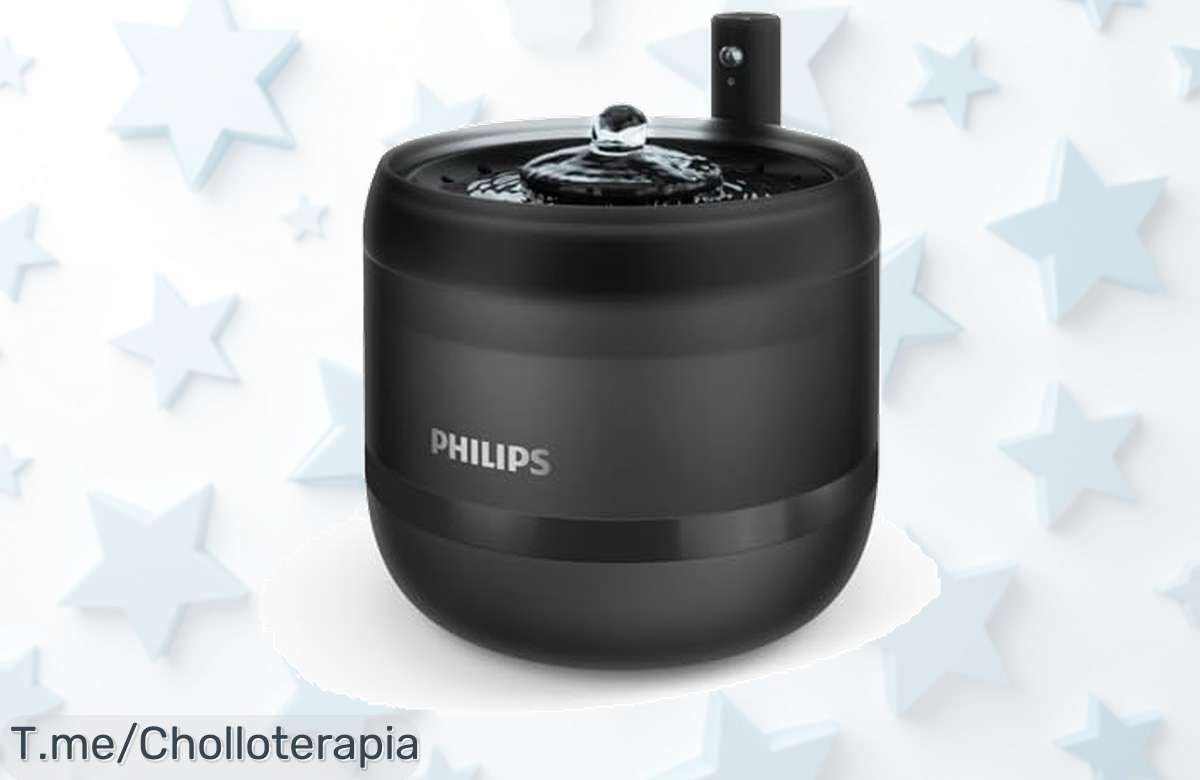 Mantén a tu gato feliz y hidratado con la fuente Philips Pet Series, un ofertón único que evita derrames. ¡Compra ya antes de que se acabe esta oportunidad!